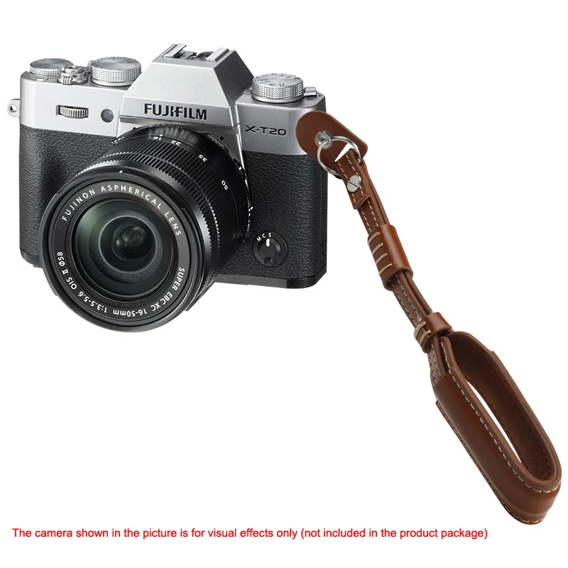 Ремешок на запястье из ПУ кожи для DSLR-камеры Nikon Canon SONY Fujifilm Olympus Panasonic Pentax черный