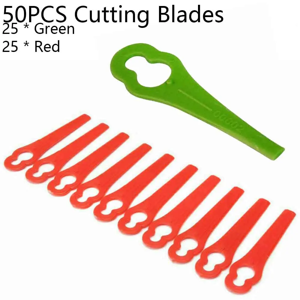 

Mower Grass Blades Accessories Lawn Mower Mower Grass Strimmer Plastic 50*Green Blades 50*Red Blades Cutting Blades