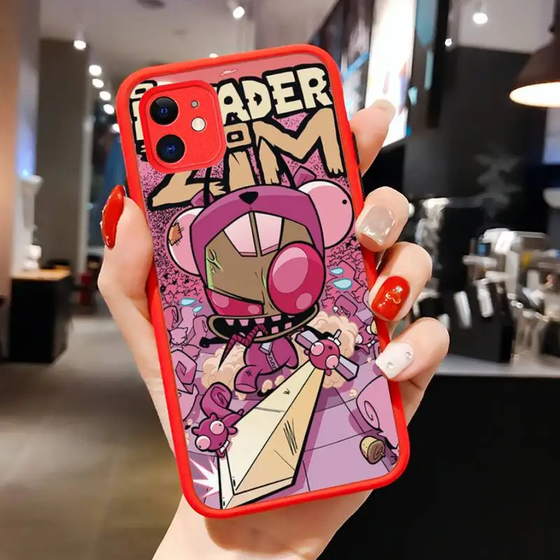 I-InvaderS Z-zimS Phone Case for iPhone 14 11 12 13 Mini Pro Max 8 7 Plus X XR XS MAX Translucent Matte Cover