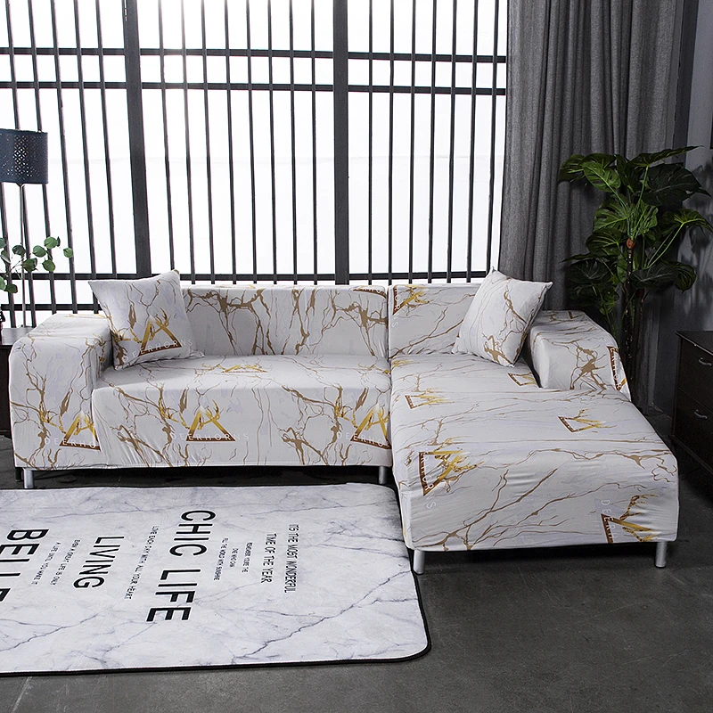 

Chaise Longue Sofa Covers for Living Room Elastic L-shaped Sofa Slipcovers Couch Cover Stretch Corner Sofa Cover 1/2/3/4 Seater