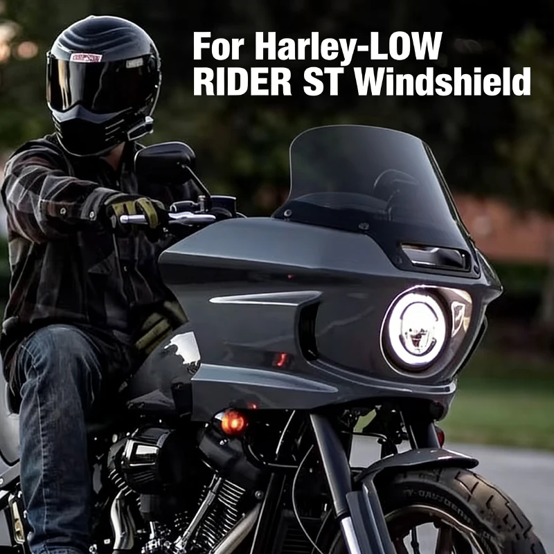 Фото Ветровое стекло для мотоцикла Harley-LOW RIDER ST, ветроотражатели, модификация, увеличенное ветровое стекло, высокий солнцезащитный козырек, защита груди №1