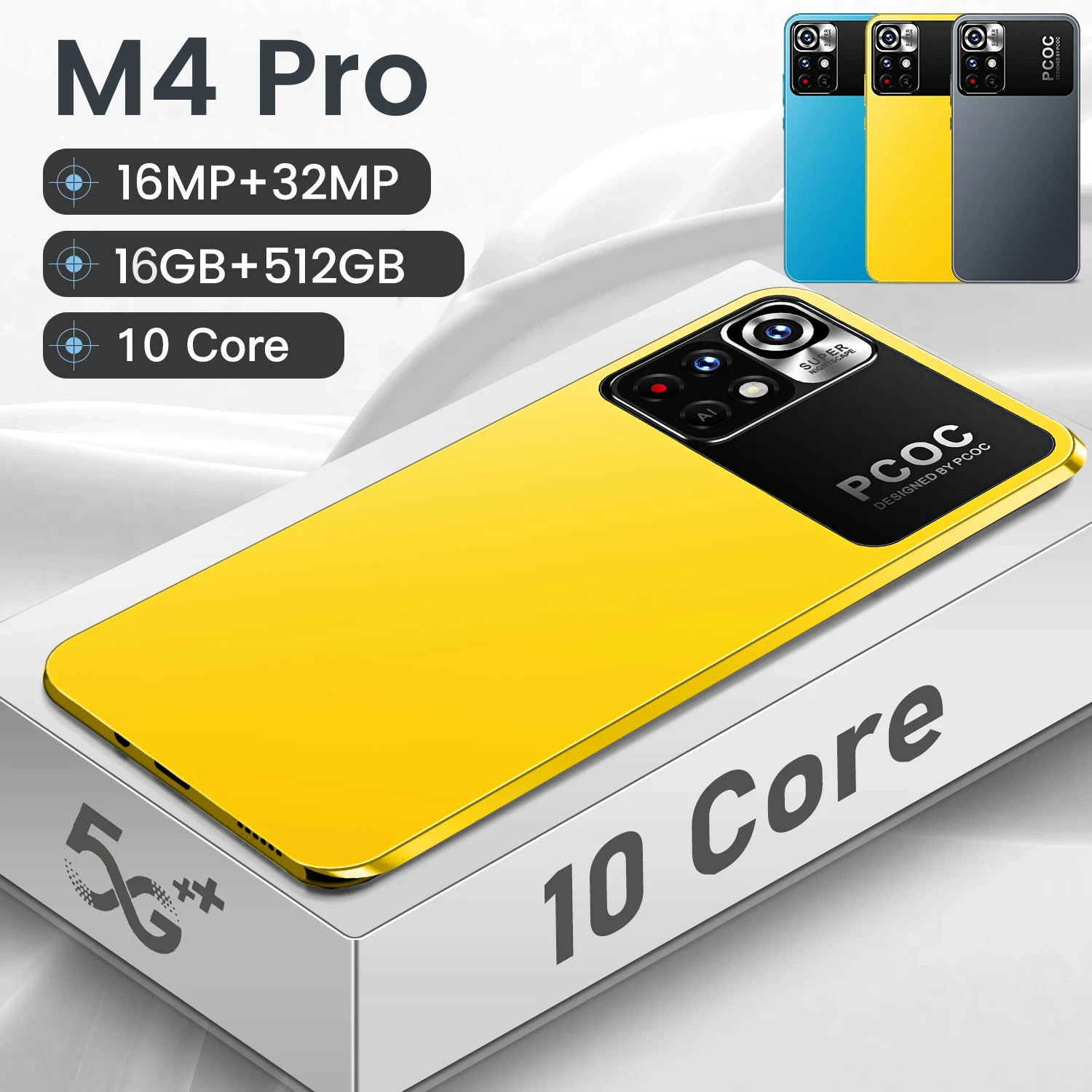 

5G M4 Pro Global Version 6800mAh 10 Core Cellphone 16GB 512GB Dual Card 4G 6.7 Inch 32MP Mobile Phone HD Android 11 Smartphone