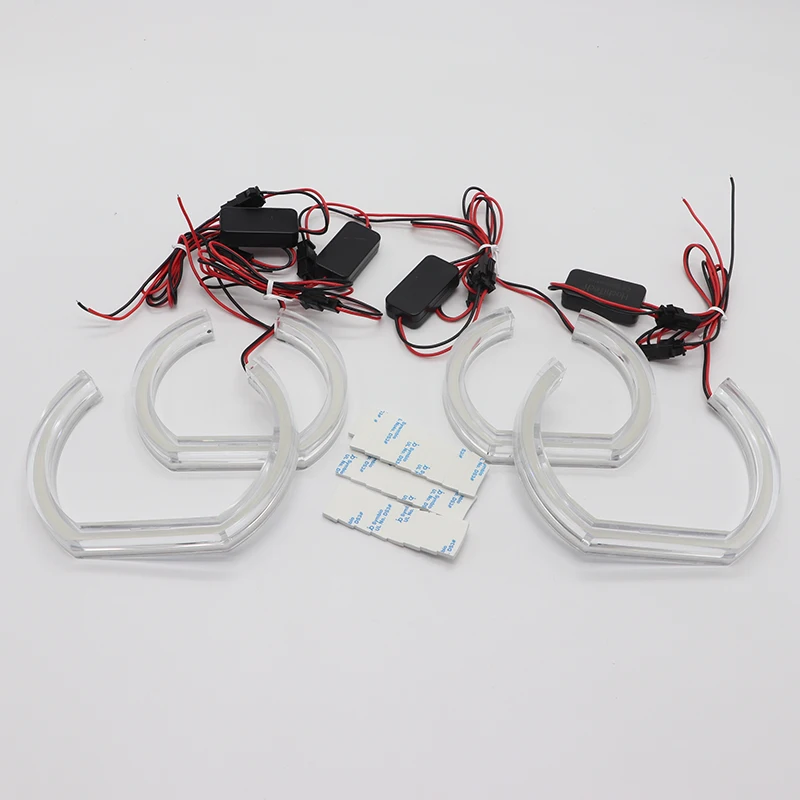 

Для AUDI TT Mk2 2006-2014 модернизированные фары автомобильные аксессуары 6000K белый DTM-стиль квадратный нижний светодиодный комплект колец с ангельскими глазами