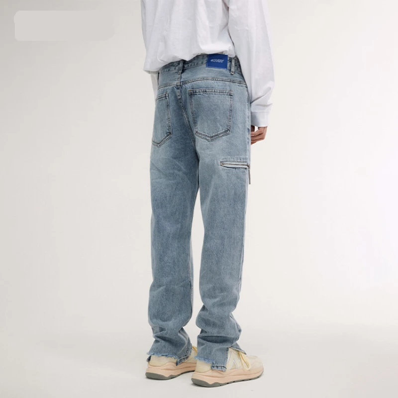 CHIPS 2022 Harajuku Men Hip Hop Streetwear Baggy Jeans Fashion Pants Men Vintage Washed Trousers Casual Straight Wide Leg Jeans