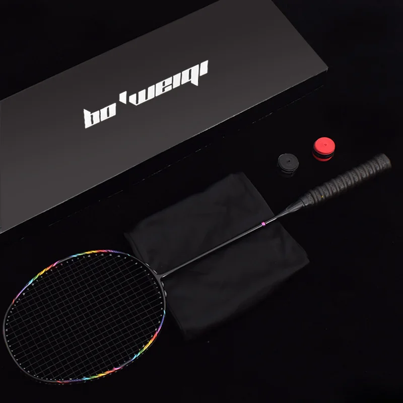 1pcs Professional Badminton Rackets Full Carbon 28pouds Carbon Lightest  Competition Training Reserve Badminton Racquet Gift Box