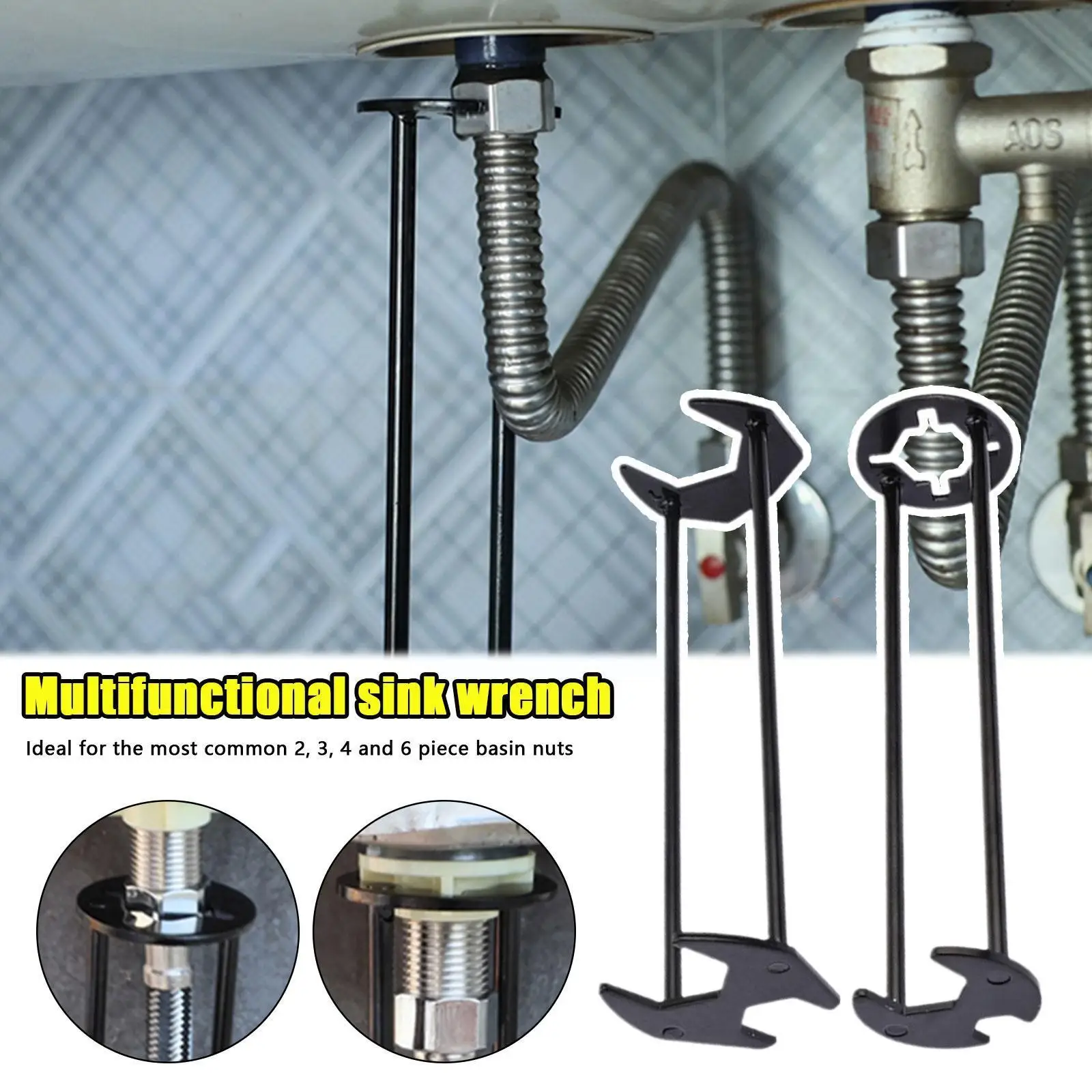 

Многофункциональный гаечный ключ для раковины, универсальный двухсторонний инструмент, установочный ключ, гаечный ключ, инструменты для в...