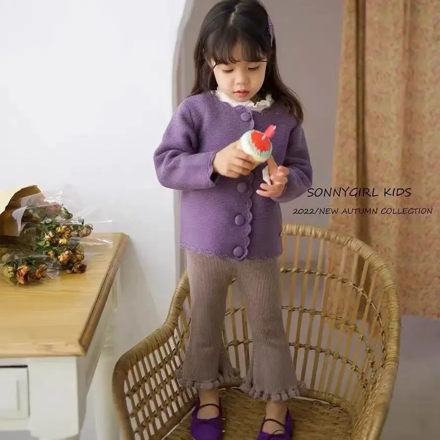 

Girls Warm Simple Autumn Length Skinny Elastic Waist Pants Casual Soft Kids 2022 Flare Casual Ankle Fashion Comfortable Cotton