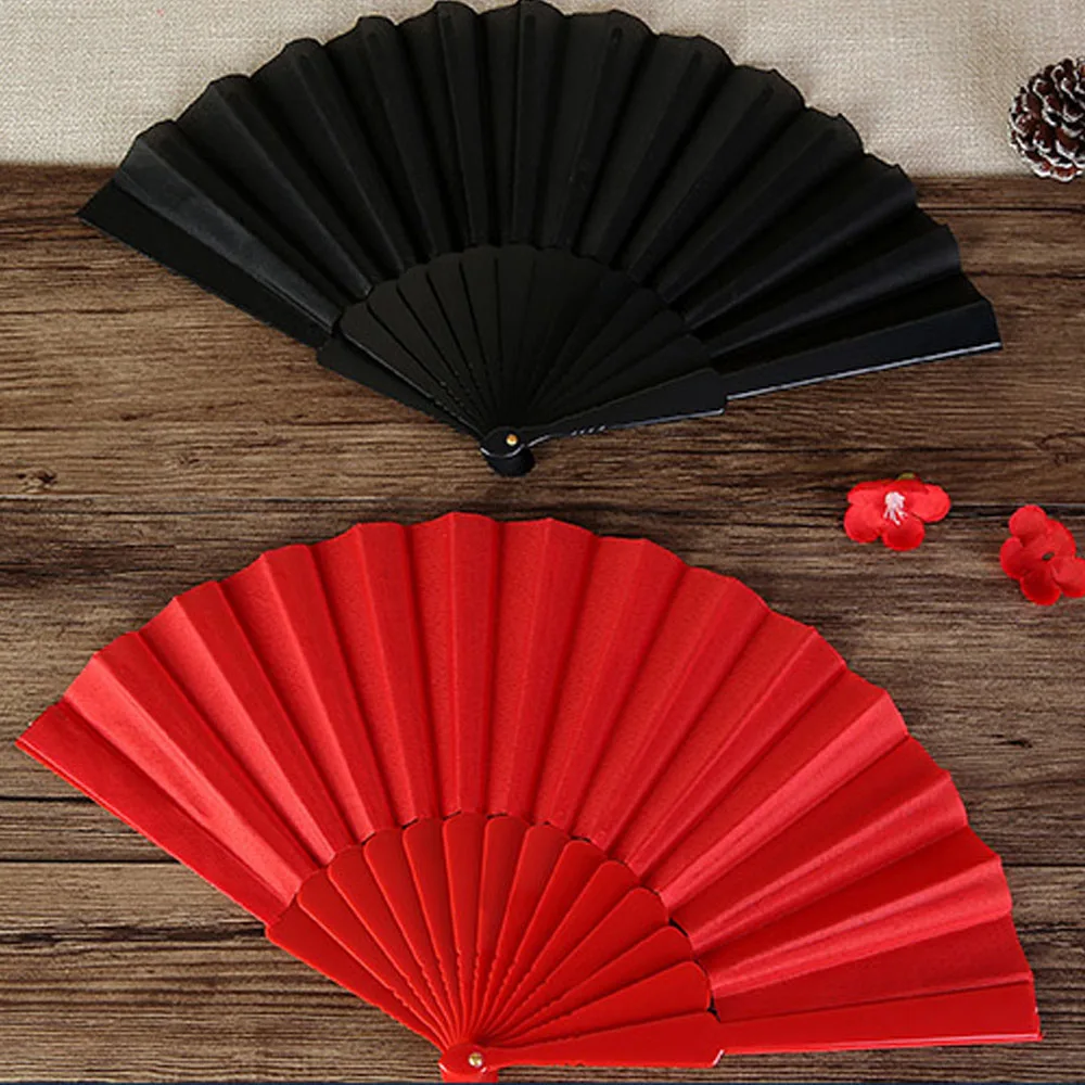 14 шт. однотонных ярких цветов пластиковые ребра без рисунка ручной складной