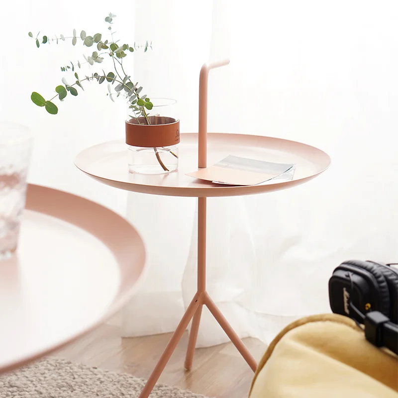 

Прикроватный столик для гостиной маленький круглый стол скандинавский боковой столик кованый железный Ins креативный журнальный столик простой диван балкон