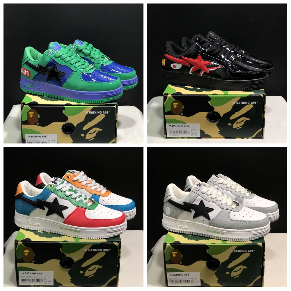 Original Classics Bape Sta Men Women Dropout Skate Shoes Fashion BAPESTA Casual Outdoor Platform Bear Sneakers