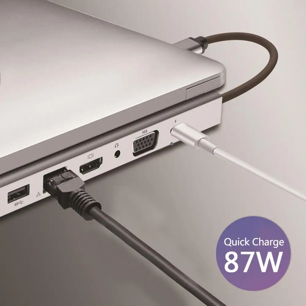 

Useful Cable Hub HD-compatible Anti-interference Type-C to HDMI-compatible RJ45 VGA PD Expansion Dock Data Transmission