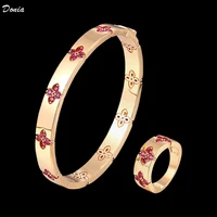 donia jewelry fashion hot sale four leaf flower bracelet micro inlaid aaa zircon bracelet ring set luxury new classic bracelet