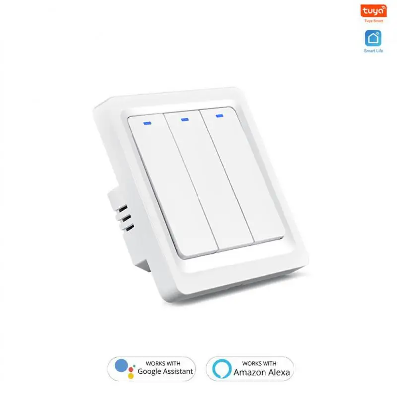 

Aubess WiFi ZigBee Smart Push Button Switch No Neutral Required SmartLife Tuya APP Alexa Google Home Voice Control 2/3 Way EU UK