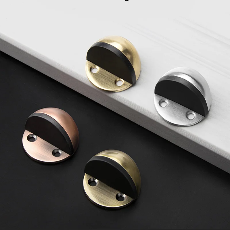 

Non Punching Sticker Hidden Stainless Steel Rubber Door Stopper Door Holders Catch Floor Mounted Nail-free Door Stops
