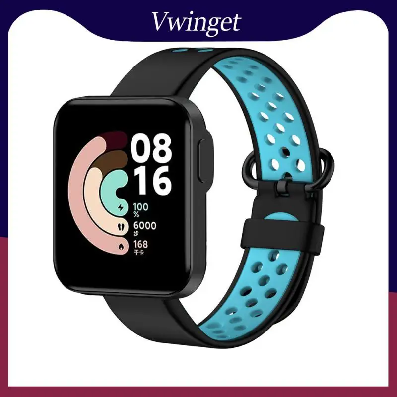 

Silicone Soft Skin Wristband Exquisite Replacement Watch Strap Durable Round Hole Watch Friendly Two-color Strap Anti-losing