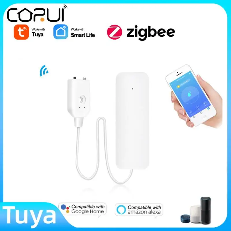 

CORUI Tuya ZigBee 3.0 Water Leakage Sensor Smart Home Water Leak Alarm Detector Flood Overflow Security Alarm System Home Alarm