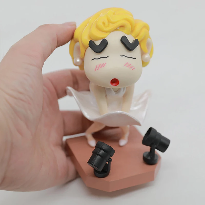 

12cm Crayon Shin-Chan Cos Marilyn Monroe Cartoon Anime Character Pvc Toy Model Girl Room Bookshelf Decoration Toy Kid Gift