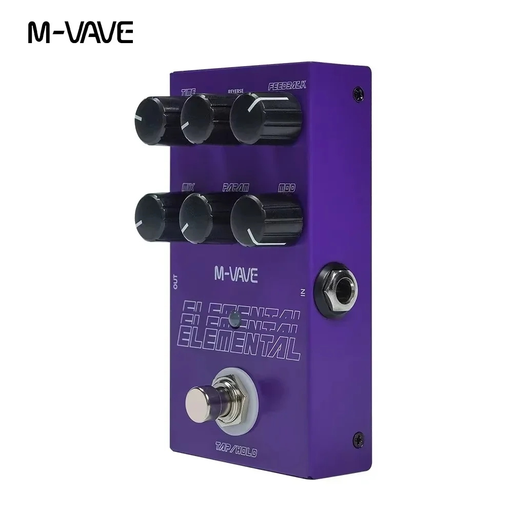Фото Цифровая педаль дилэй M-VAVE Elemental для электрогитары с 9 режимами, TAP HOLD, 3000 мс, DSP, компактная №5