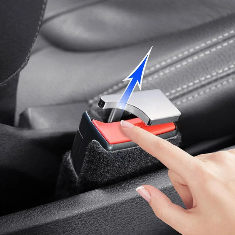 

Auto Interior Seat Buckles Alert Silencer Seatbelt Accessories Hidden Car Seat Safety Belt Buckle Clip Metal Insert Card