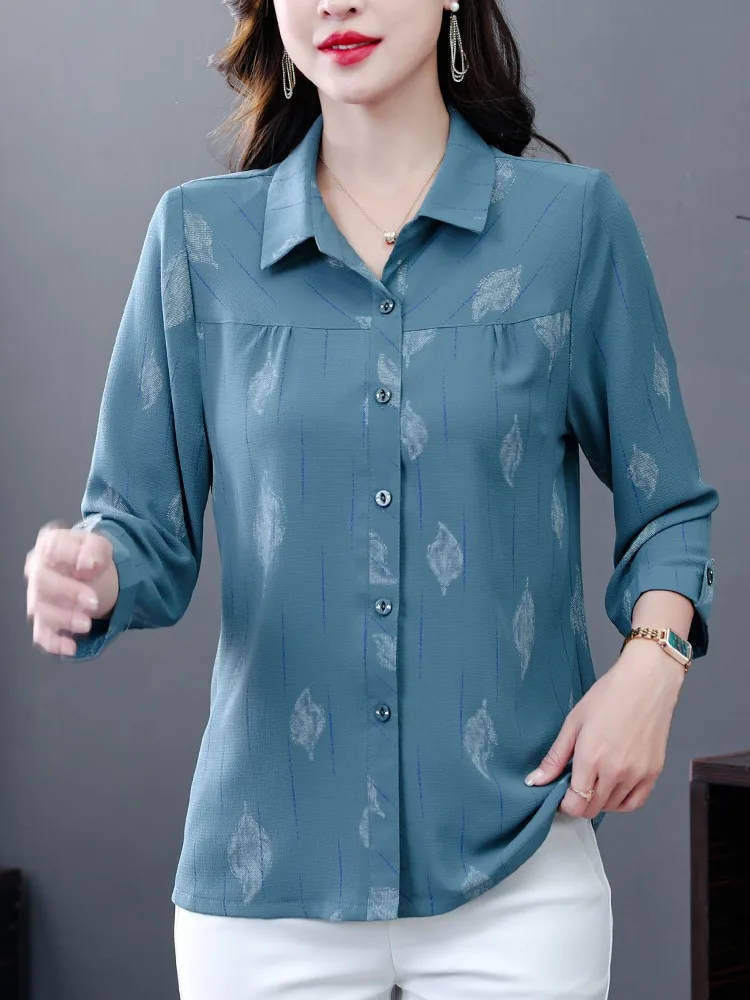 Шифоновые рубашки с рукавом три четверти. Женские ранняя осень 2024. Новый