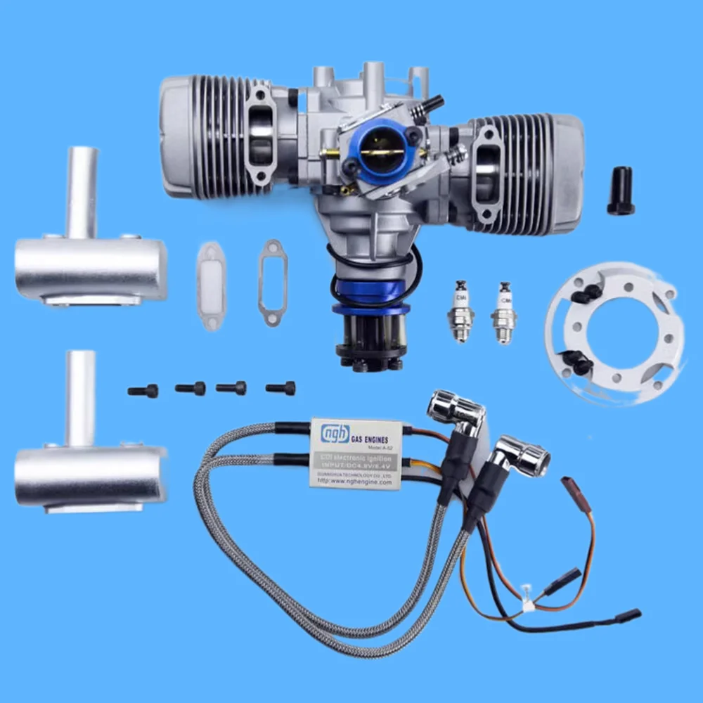 NGH 2-тактный 2-цилиндровый GT70 70cc бензиновый двигатель Бензиновые двигатели