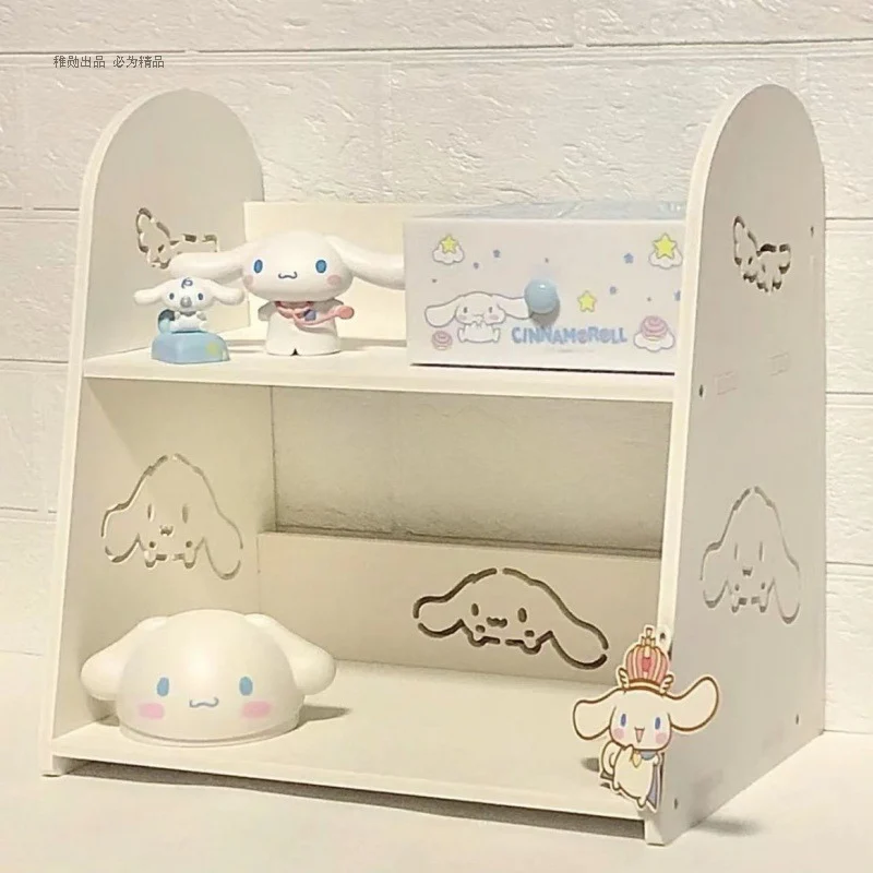 

KawaiiHellokitty Storage Bookshelf Sanrio Cinnamoroll Girls Dresser Accessories Storage Box Cartoon Desktop Shelf Gift for Kids