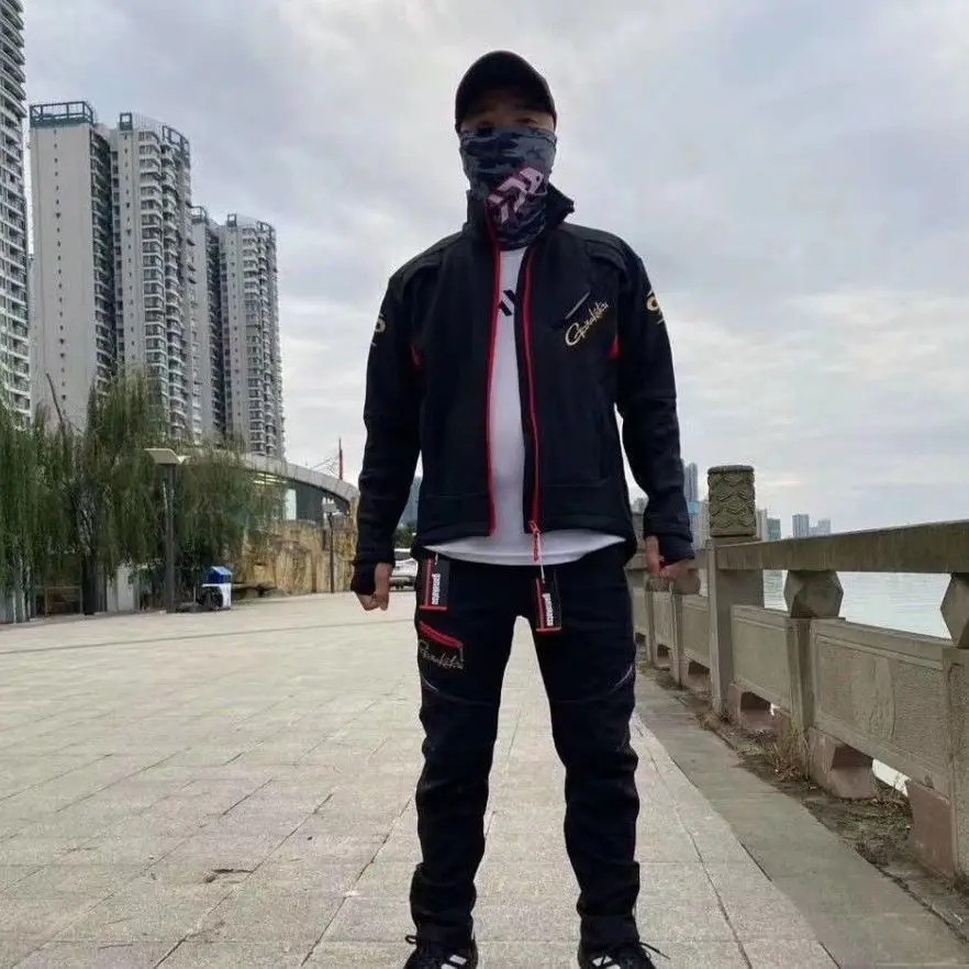 New Autumn Winter GM Fishing Clothing Mountaineering Fleece Warm Waterproof Breathable Fishing Jacket Pants Set