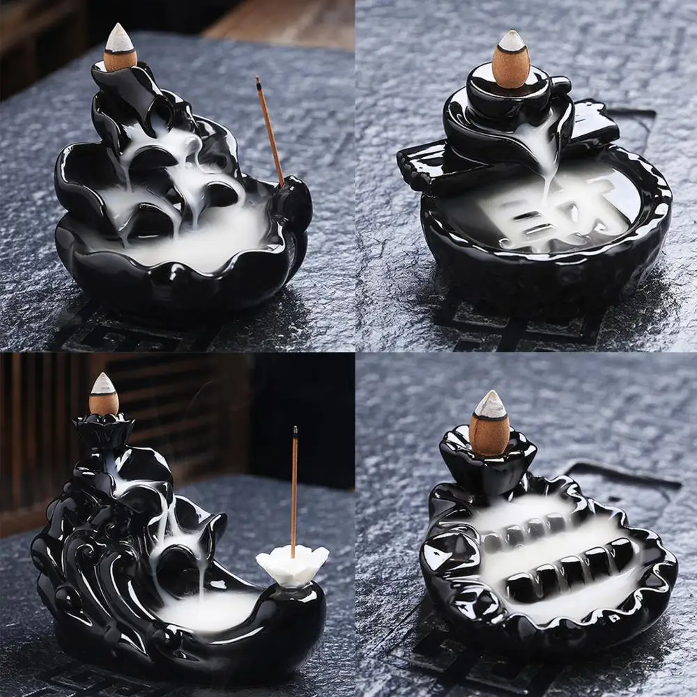

Backflow Incense Burner Ceramic Waterfall Smoke Burner Home Decoration Durable Incense Burner for Home Aromatherapy Air Purify