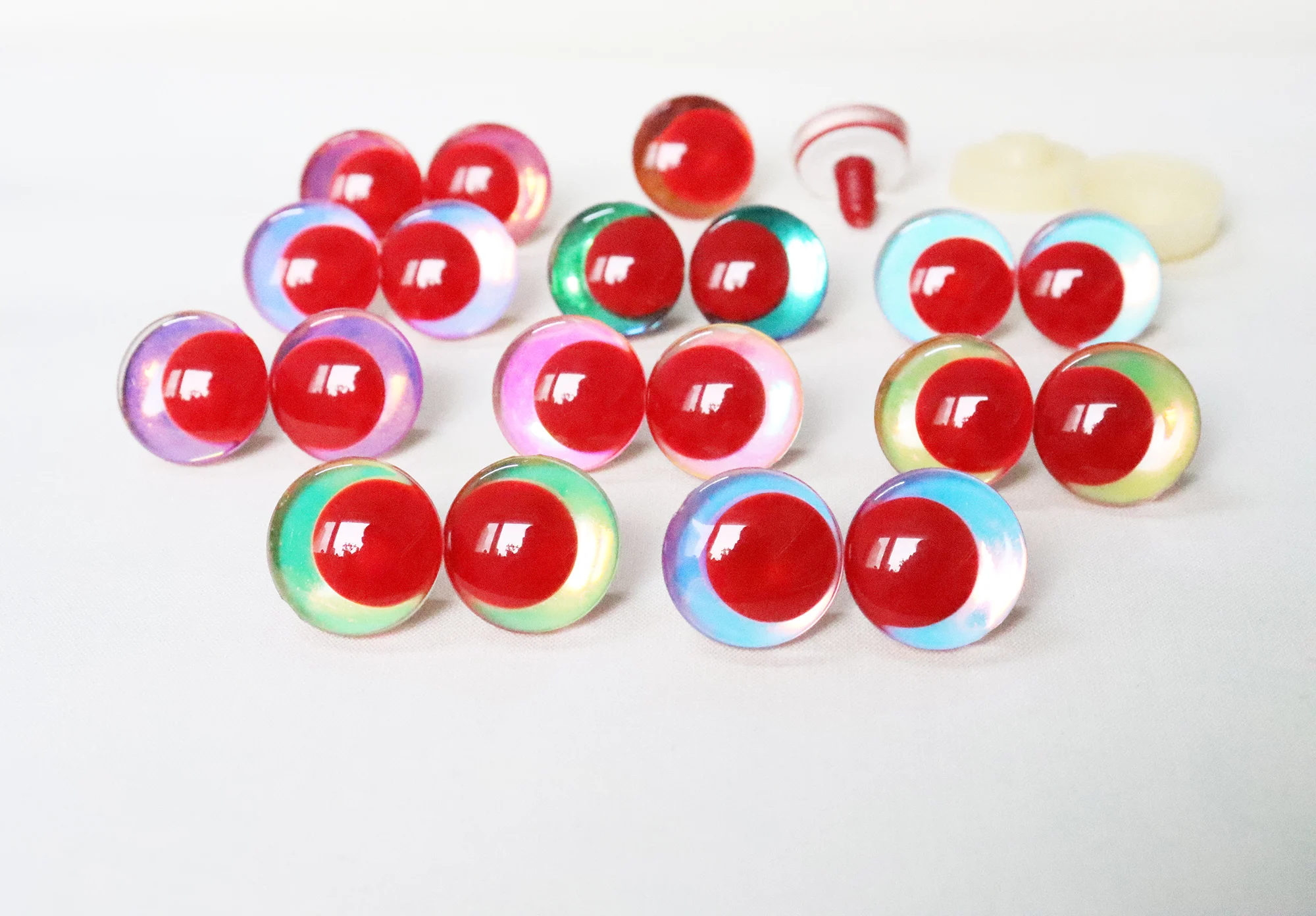 lalka pluszowa diy findings 14mm do 35mm czerwony źrenic 3D COMICAL ROUND GLITTER TOY EYES z twardą podkładką pluszowej lalki -HC10-10pairs