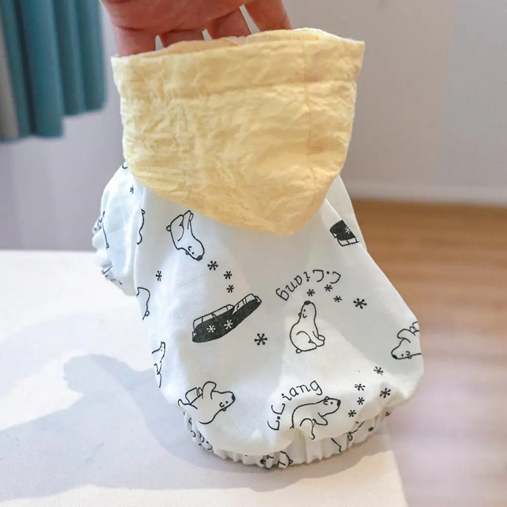 

Pet Pullover Soft Comfortable Two-legged Cartoon Bear Pattern Pet Cat Dog Hooded Blouse Pet Supplies Costume With Jean Skirt