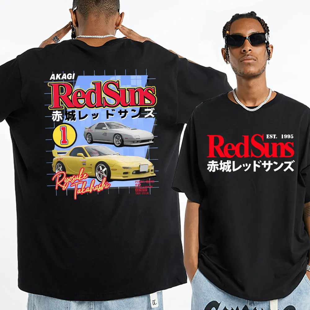 

Anime Initial D Drift Akagi RedSuns AE86 T-shirt Men Takumi Fujiwara R34 Skyline GTR JDM Racing Short Sleeve Streetwear Tees