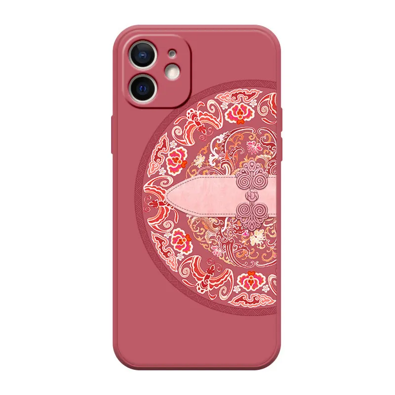 

Chinese Style 3D Emboss Phone Case for IPhone X XS XR 11 12 13 Pro MAX 6 7 8Plus SE2 Soft Silicone Back Covers Matte Phone Cases