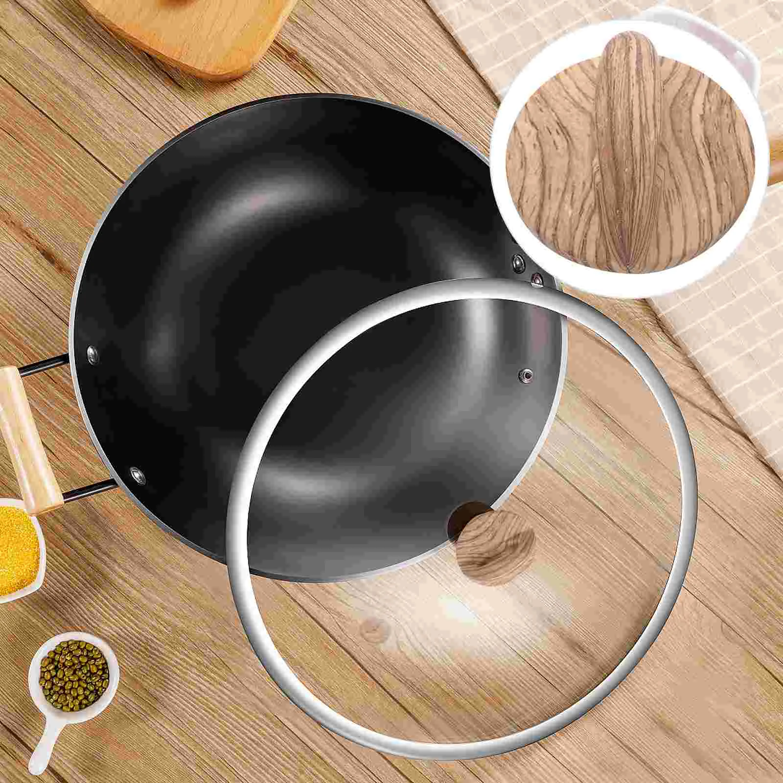 

Lid Pot Knob Handle Replacement Pan Cover Knobs Saucepan Kitchen Grip Wooden Accessory Handgrip Cooker Wood Plastic Cookware