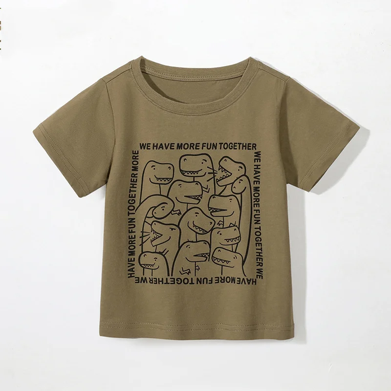 

2-10T Summer Cotton Children Kids T-Shirt for Boys Cartoon Dinosaur Print Top Baby Girls Clothes Tee Short Sleeve Child's Shirts