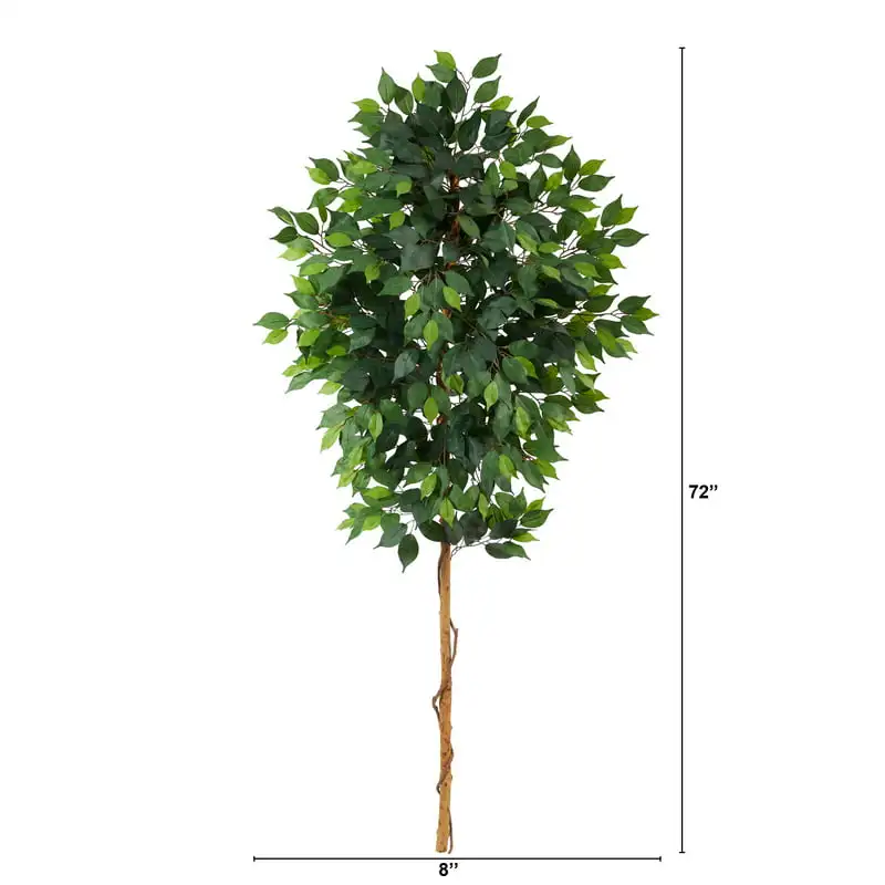 

Elegant Green Ficus Artificial Tree - Decorative and Realistic Tree with No Pot Included