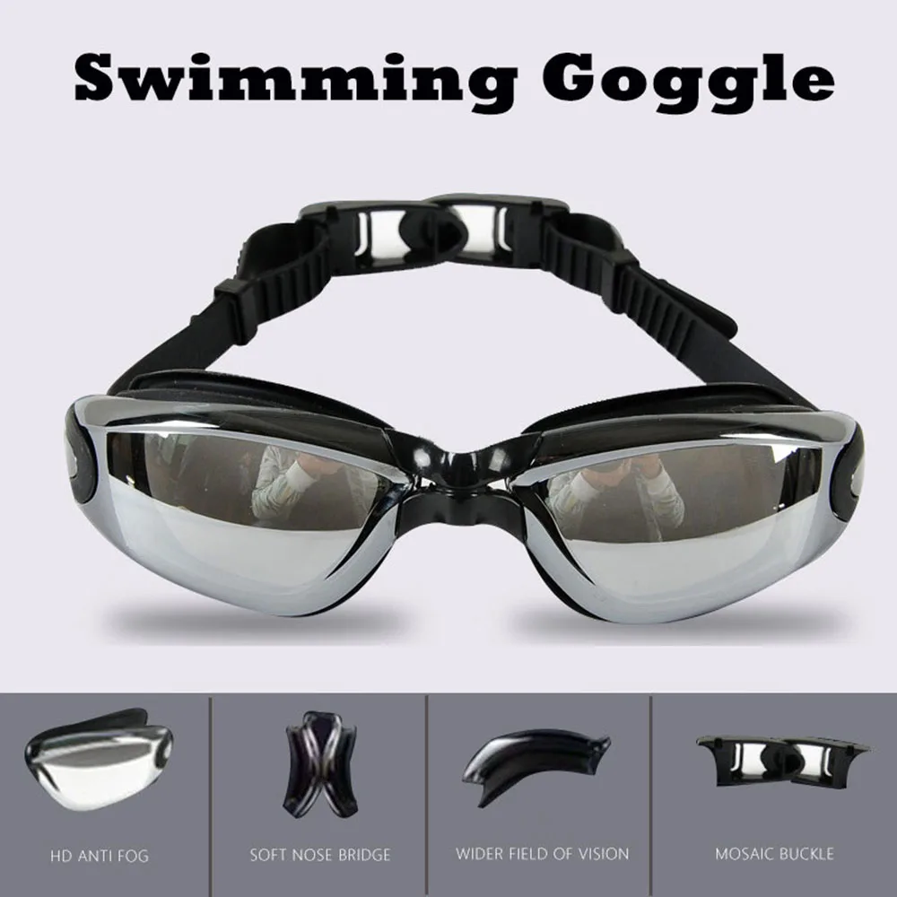 

Gasket Flexible Snap Water Sports Equipment Waterproof Eyewear Swimming Goggles Diving Glasses Anti-UV Anti-fog Glass