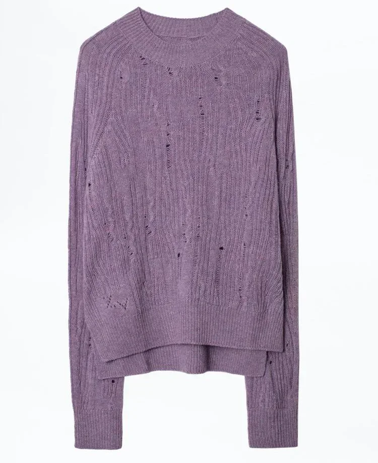 Осень и зима новый французский нишевый ZV женский вязаный крючком полый