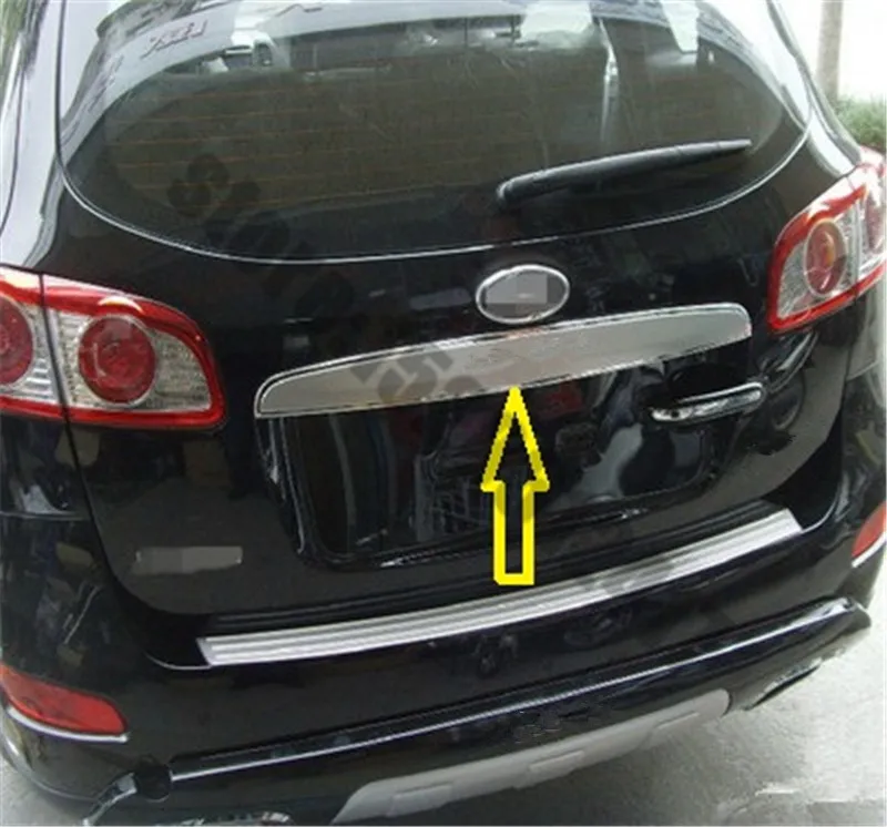 

Стайлинг автомобиля, накладка на заднюю дверь багажника из нержавеющей стали для Hyundai Santa Fe /ix45 2010 ~ 2012