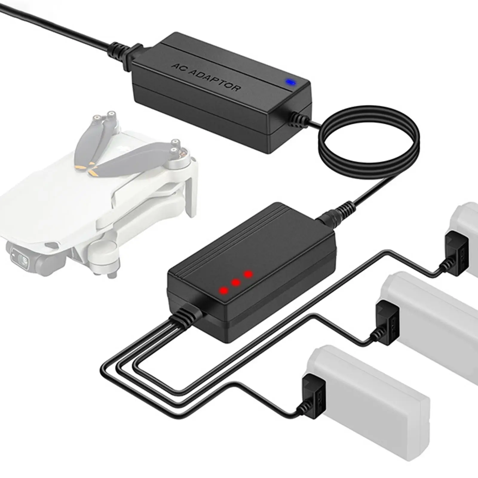 

3 in 1 Intelligent Battery Charger Fast Charging 60W High Power Multi Battery Charging Hub for Mavic Mini/2/SE EU