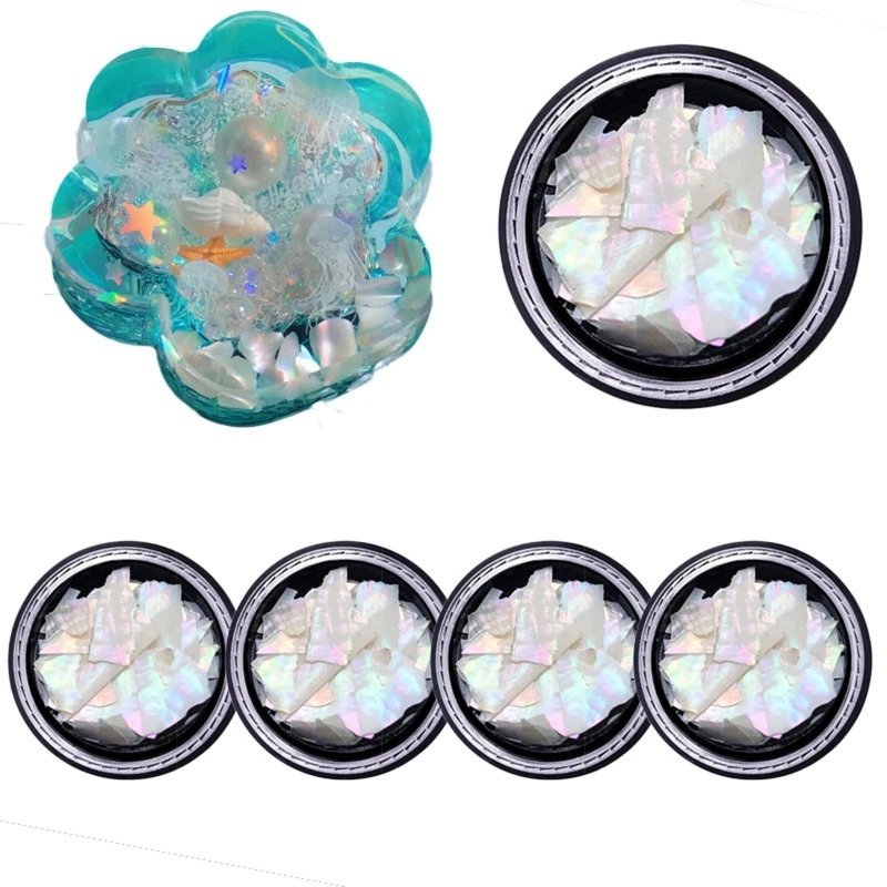 

5 бутылок, натуральная раздавленная ракушка, блестки, полимерный наполнитель, нестандартные ломтики ракушки, заколка для ногтей, хлопья для ...