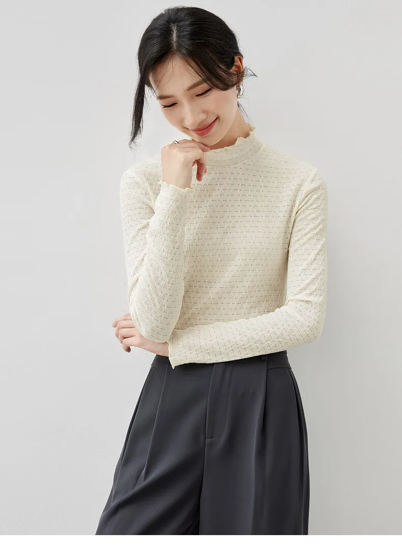 SENTUBILA 2024 осенние жаккардовые вязаные пуловеры для женщин облегающие с