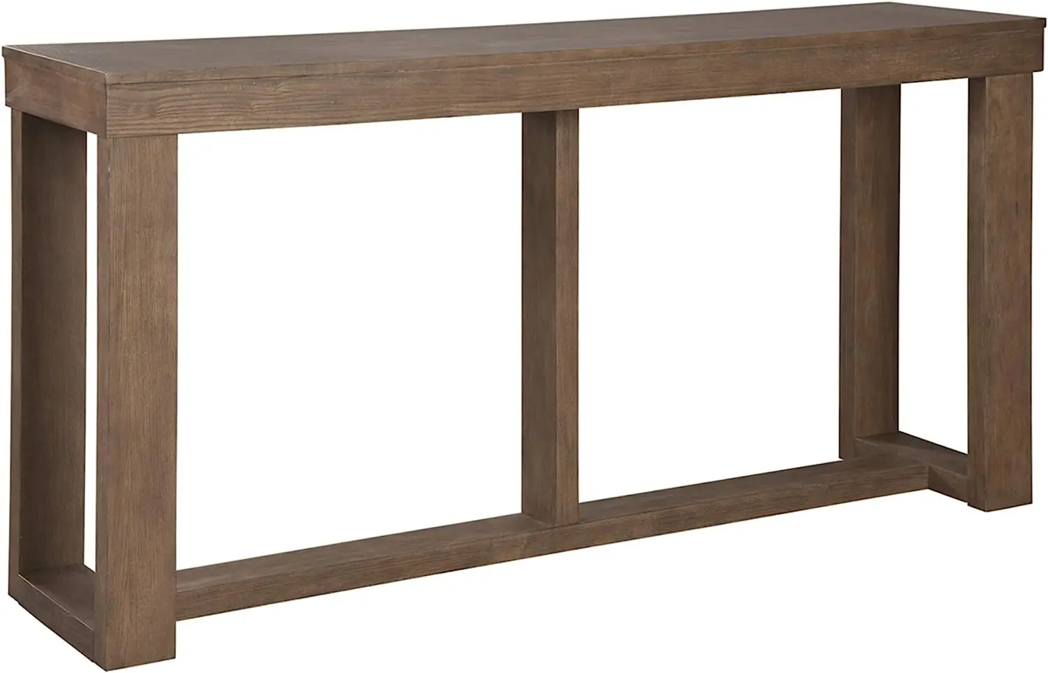 

Contemporary Sofa Console Table, Grayish Brown