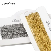 semitree 5 meters 2mm stainless steel link chains necklaces for diy jewelry making findings handmade crafts accessories