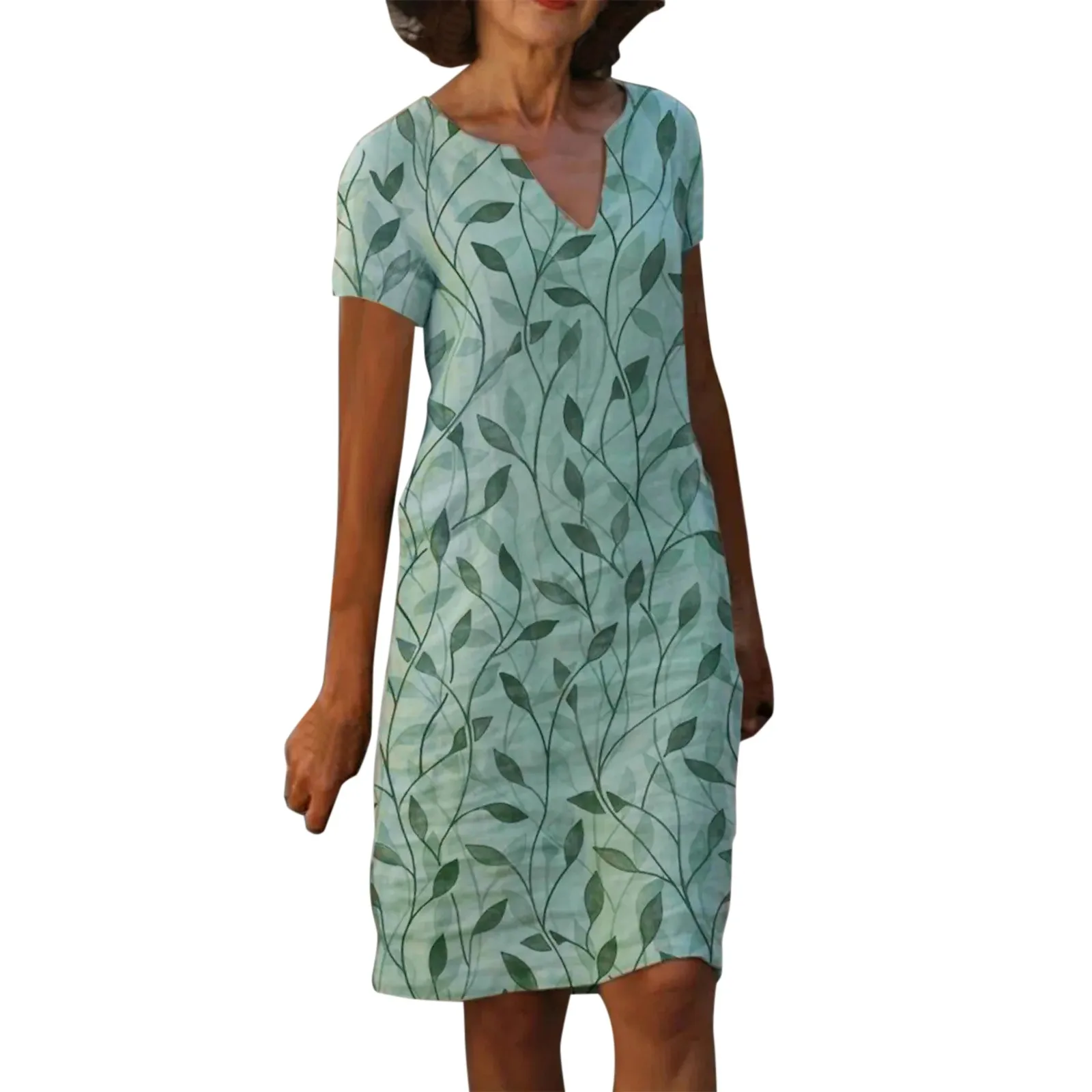 

Womens Summer Casual Dress Short Sleeve V Neck Dresses Loose Comfy Dress Clothing Women