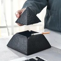 pyramid ashtray with lid smoking accessories triangle portable ceramic home office outdoor ashtray home decor for boyfriend gift