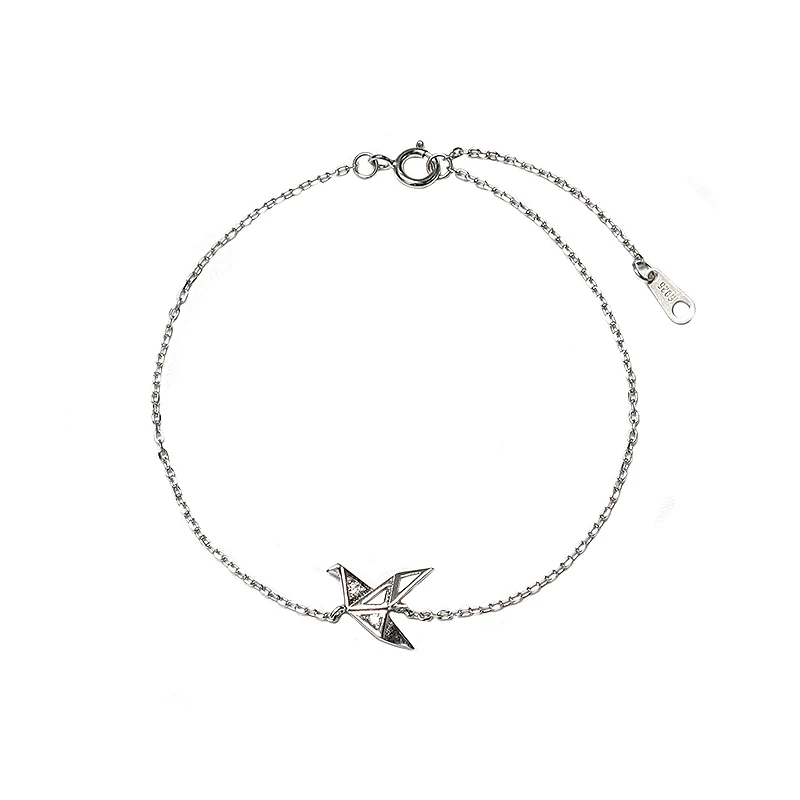 

Thousand Origami Crane bracelet female S925 sterling silver design simple high-end bracelet INS cold wind light luxury
