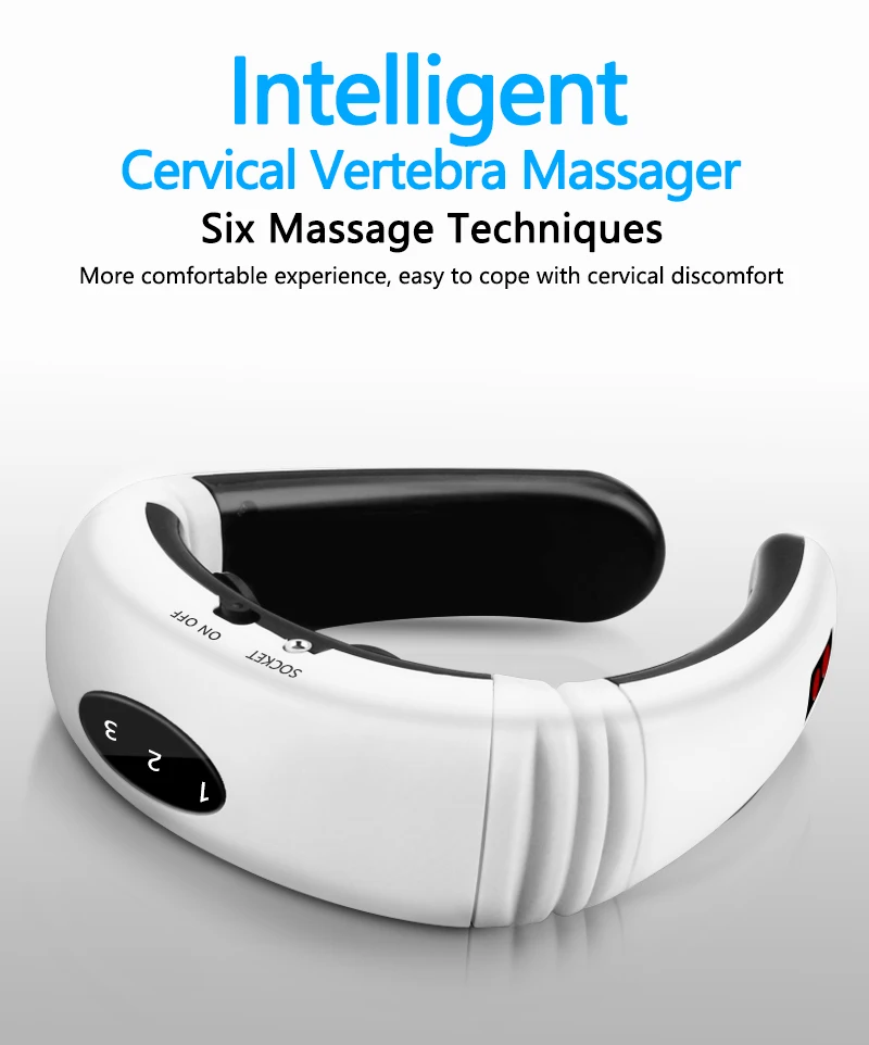 

6 Modes Electric Neck Massager Rechargeable /Battery Massage Machine Heating Neck Device Posture Pad Cervical Physiotherapy