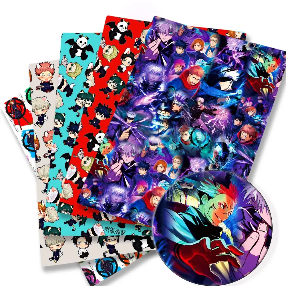 Ткань дзюдзюцу кайсен с героями мультфильмов сделай сам 140x50 см полиэстер хлопок