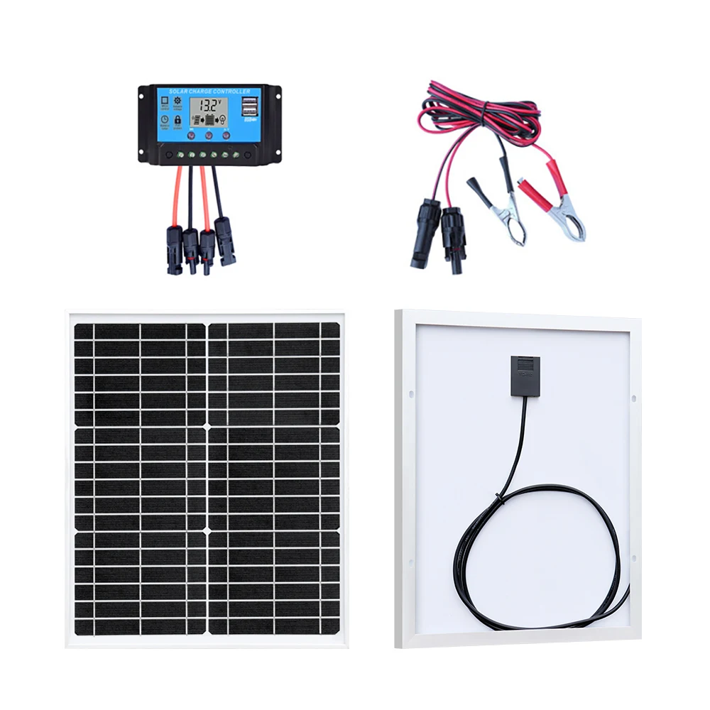 20W 12 V monocrystalline Rigid solar panel Solar battery for motorhomes, boats and off-grid water pumps Panneau solaire kit