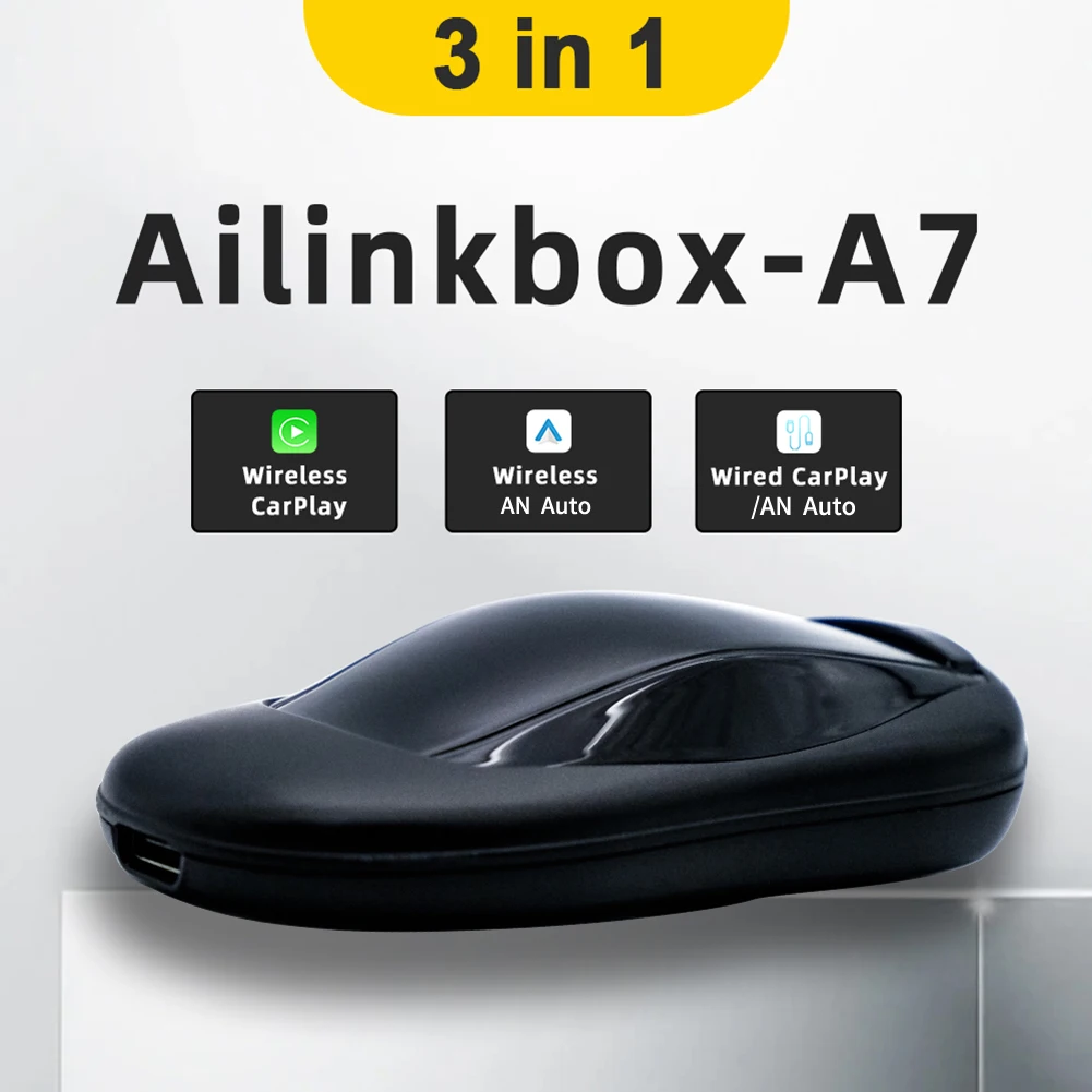

Ailinkbox A7 беспроводной адаптер CarPlay ключ USB для автомобилей с оригинальным проводным CarPlay конвертировать в беспроводной CarPlay Android авто
